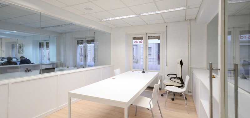 Modern office with white furniture